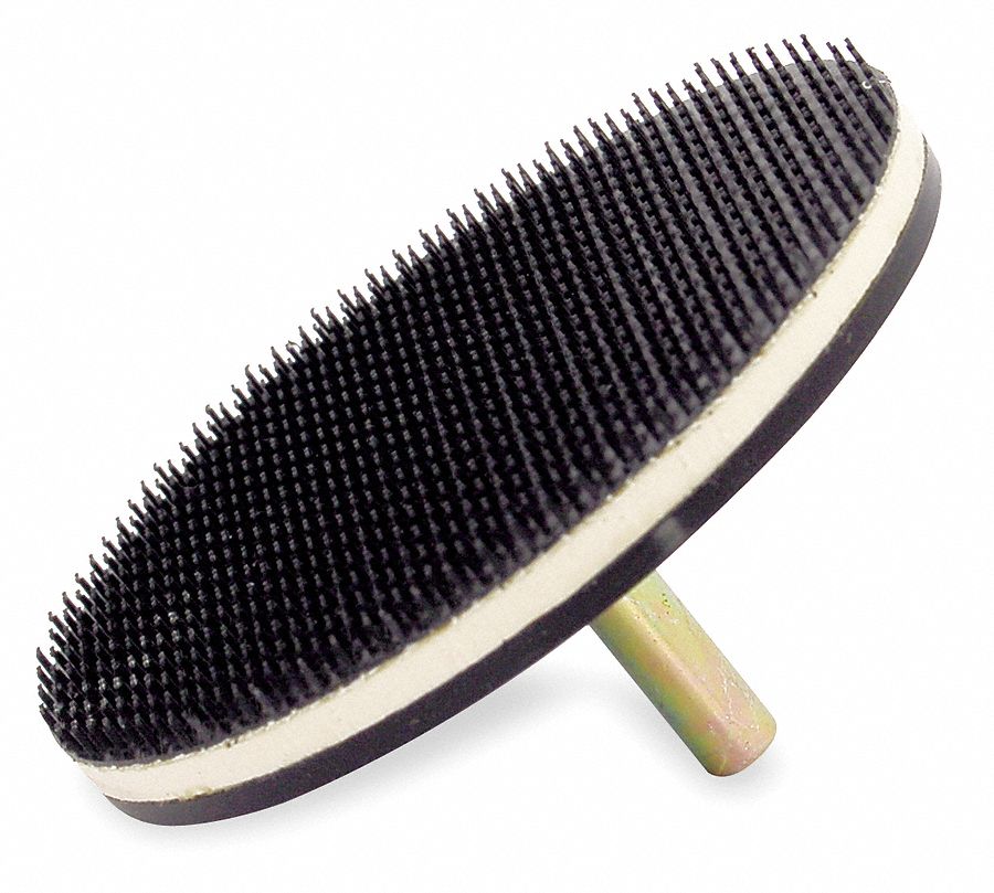 Hook-and-Loop Disc Backup Pad: 2 in Dia, 1/4 in Straight-Shank, Non-Vacuum