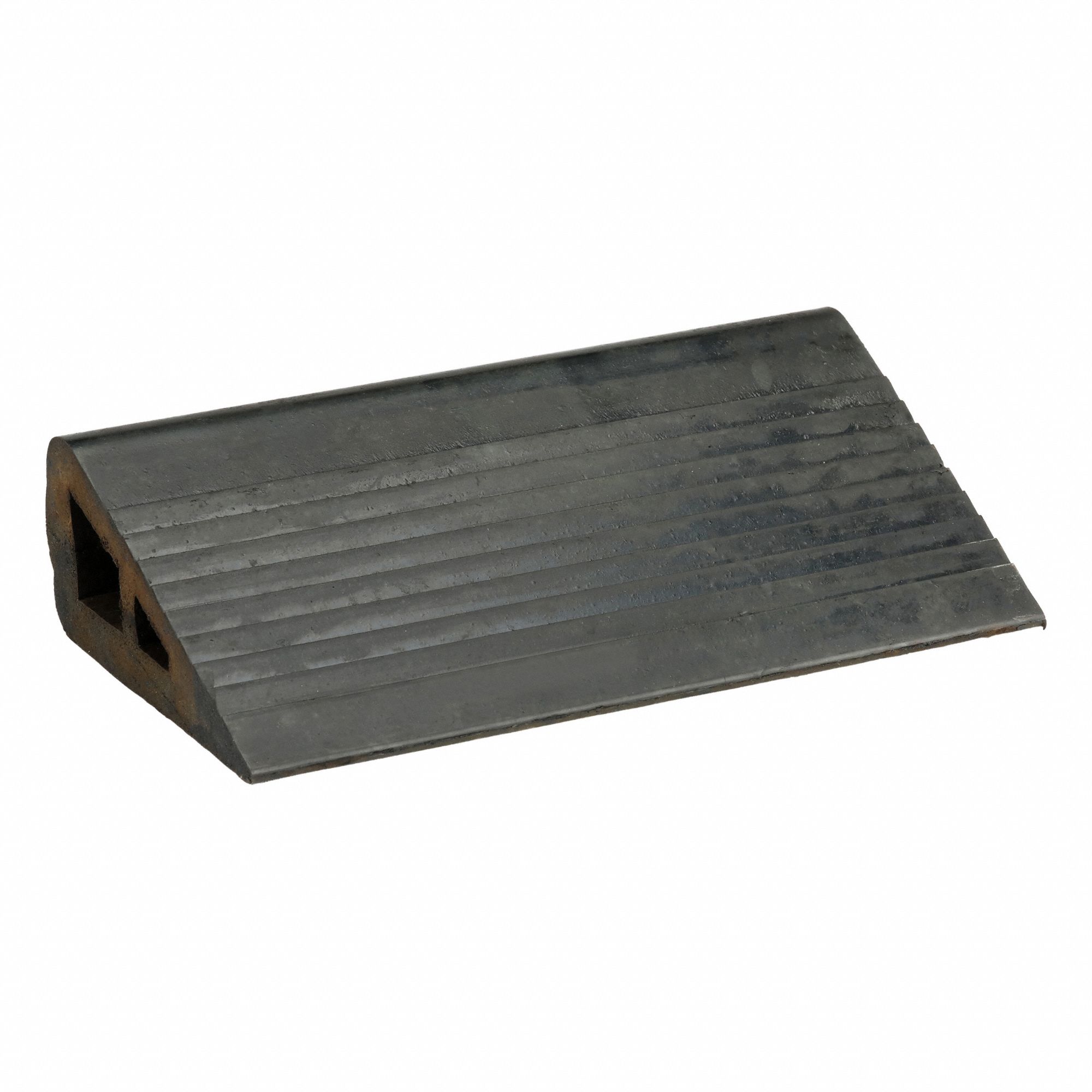 Wheel Chock: Rubber, 24 in Max Compatible Wheel Dia, 12 in Overall Lg, 6 3/4 in Overall Wd, 1 Chocks