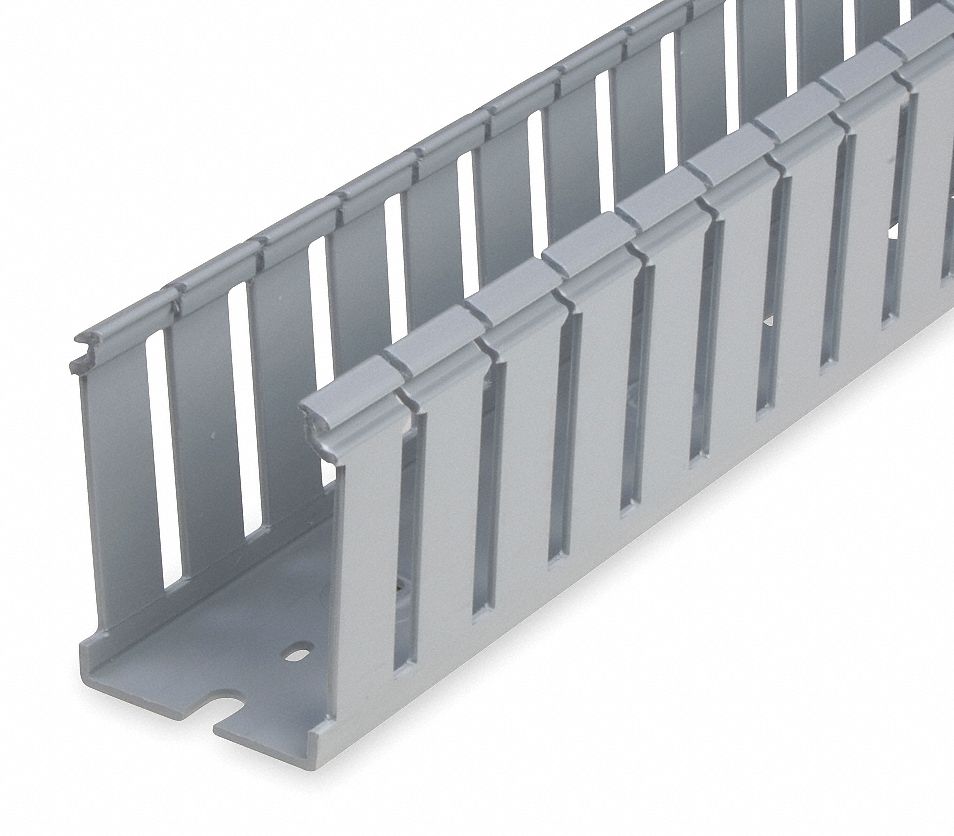 THOMAS & BETTS Wire Duct, Wide Slot, Gray, Width 2 In 1GUP8TY2X4WPG6