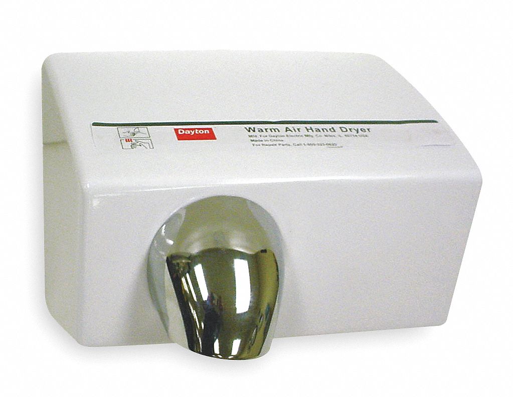 DAYTON Cast Aluminum, Fixed Nozzle Automatic Hand Dryer, 120 Voltage