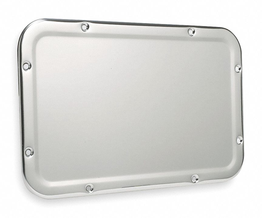 Bathroom Mirror: Rectangular, Stainless Steel, 17 1/4 in Overall Ht, 11 1/4 in Overall Wd