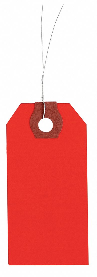 BLANK SHIPPING TAG, #6, 5¼ IN TAG H, 2⅝ IN TAG W, 13 POINTS, RED, PAPER, 1,000 PK