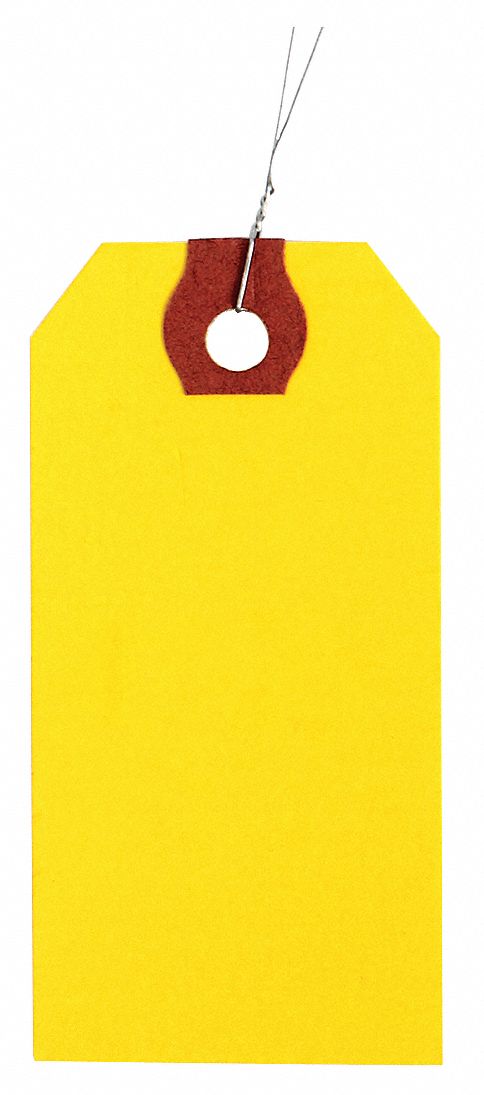 BLANK SHIPPING TAG, #2, 3¼ IN TAG H, 1⅝ IN TAG W, 13 POINTS, YELLOW, PAPER, 1,000 PK