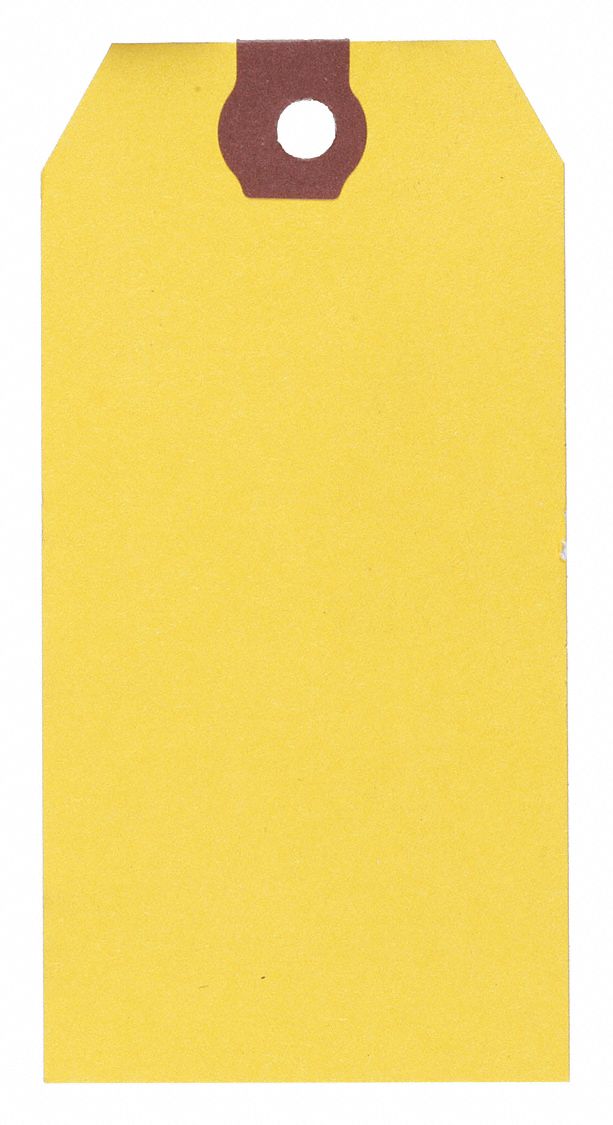 BLANK SHIPPING TAG, #5, 4¾ IN TAG H, 2 3/8 IN TAG W, 13 POINTS, YELLOW, PAPER, 1,000 PK