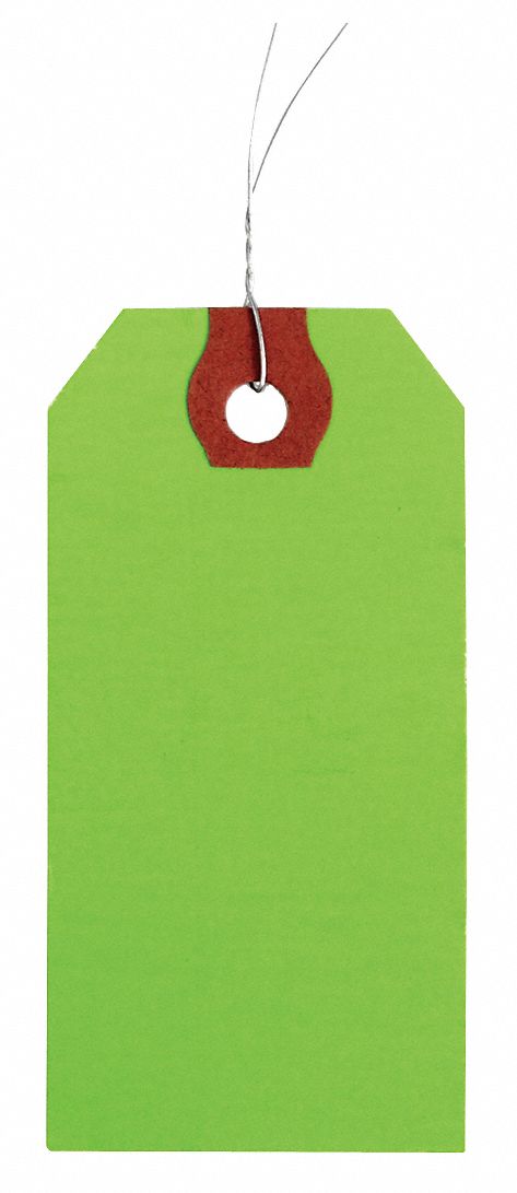 Shipping Tag: #1, 2 3/4 in Tag Ht, 1 3/8 in Tag Wd, 13 Points, Green, 1, 000 PK