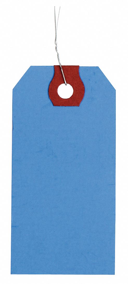 Shipping Tag: #1, 2 3/4 in Tag Ht, 1 3/8 in Tag Wd, 13 Points, Blue, Paper, 1, 000 PK