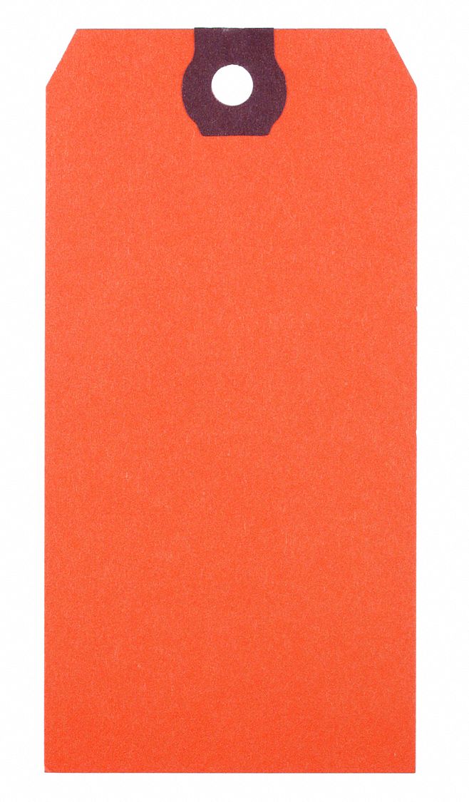 BLANK SHIPPING TAG, #2, 3¼ IN TAG H, 1⅝ IN TAG W, 13 POINTS, ORANGE, PAPER, 1,000 PK