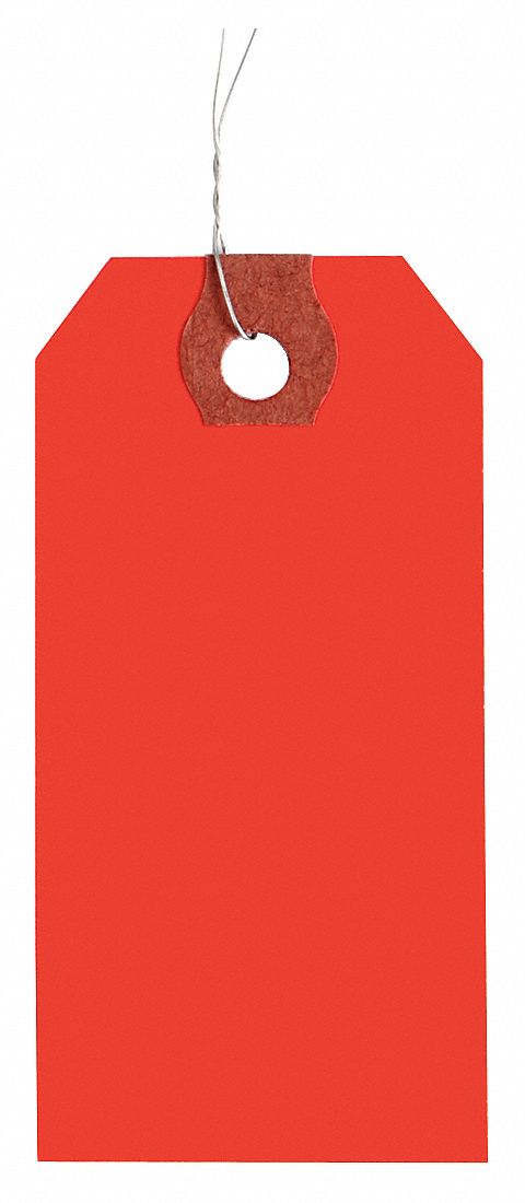 BLANK SHIPPING TAG, #7, 5¾ IN TAG H, 2⅞ IN TAG W, 13 POINTS, FLUORESCENT RED, 1,000 PK