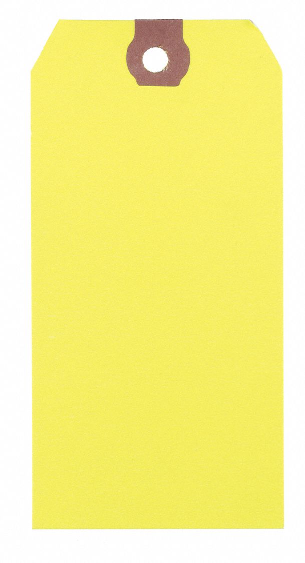 BLANK SHIPPING TAG, #2, 3¼ IN TAG H, 1⅝ IN TAG W, 13 POINTS, FLUORESCENT YELLOW, 1,000 PK