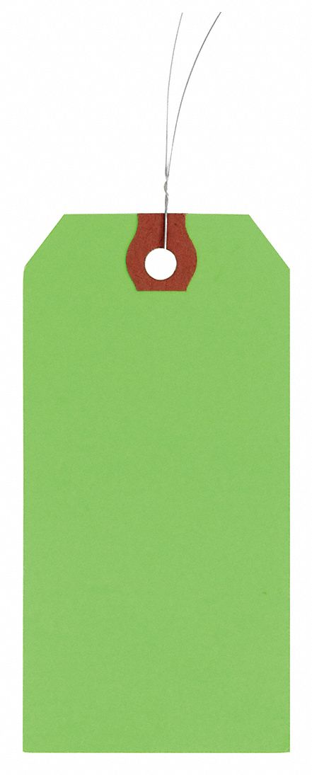 BLANK SHIPPING TAG, #6, 5¼ IN TAG H, 2⅝ IN TAG W, 13 POINTS, FLUORESCENT GREEN, 1,000 PK