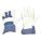 LEATHER GLOVES, XL (10), PREMIUM COWHIDE, FULL FINGER, SAFETY CUFF, BLUE