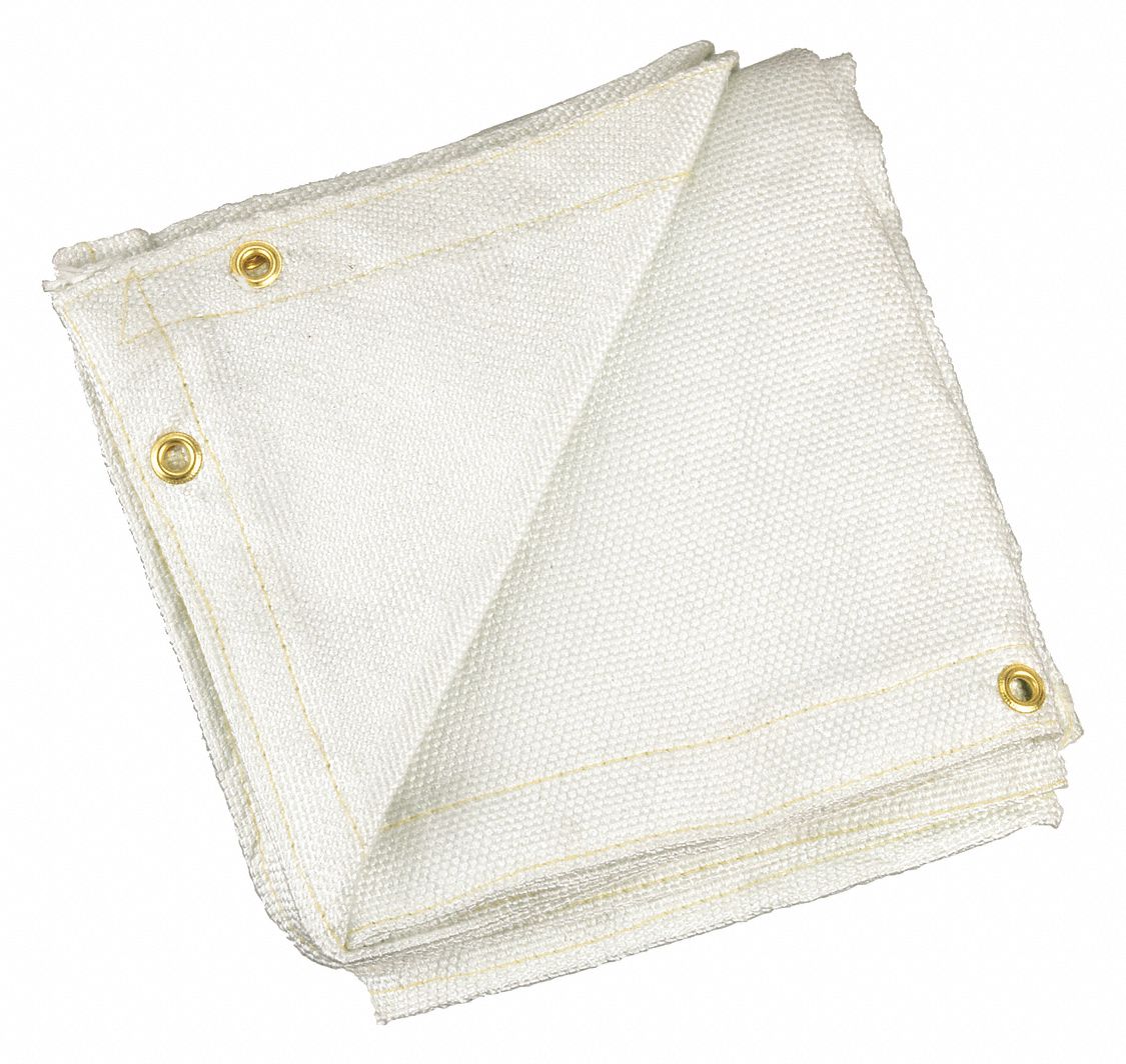 WELDING BLANKET, UNCOATED FIBERGLASS, 6 X 8 FT, WHITE, 35 OZ/SQ YD MATERIAL