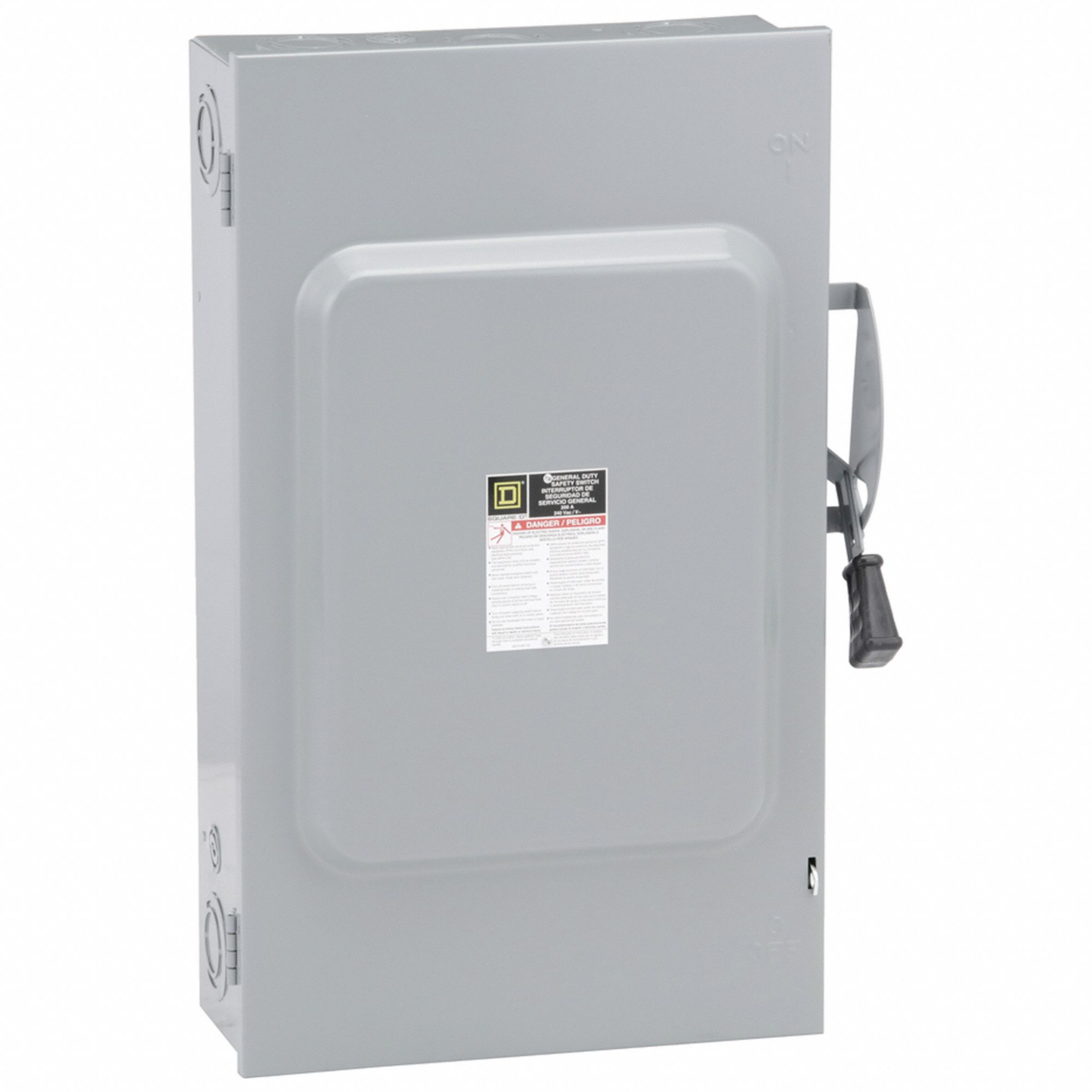 Safety Switch: Fusible, 200 A, Three Phase, 240V AC, Galvanized Steel, Indoor