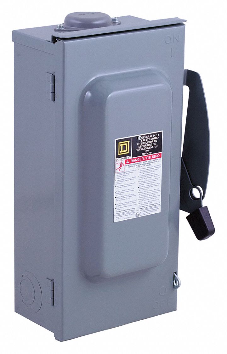 SQUARE D Safety Switch, 3R NEMA Enclosure Type, 30 Amps AC, 71/2 HP