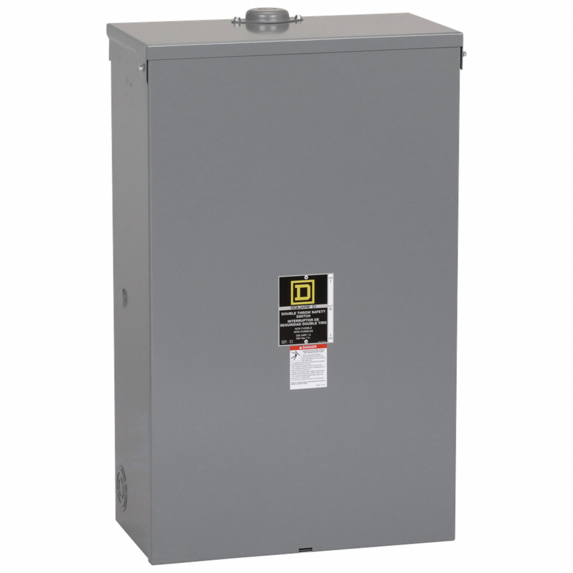 Safety Switch: Non-Fusible, 200 A, Three Phase, 480V AC, Galvanized Steel, Indoor/Outdoor