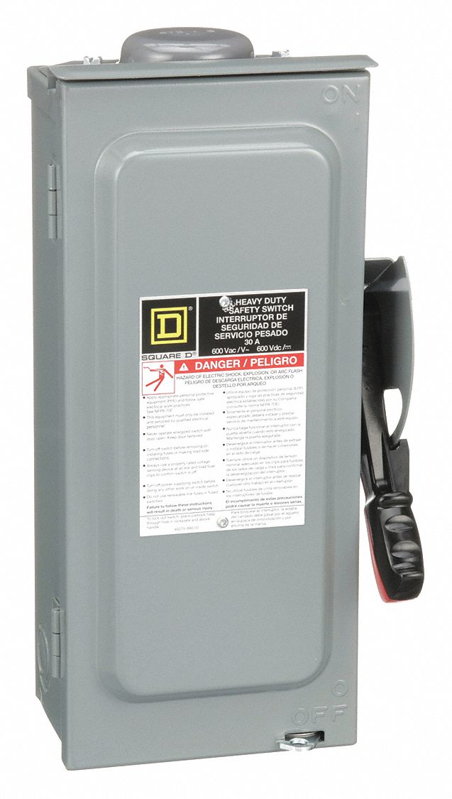 Square D H361NRB Safety Switch NEMA 3R 600V 30A 3P Fusible Heavy Duty 