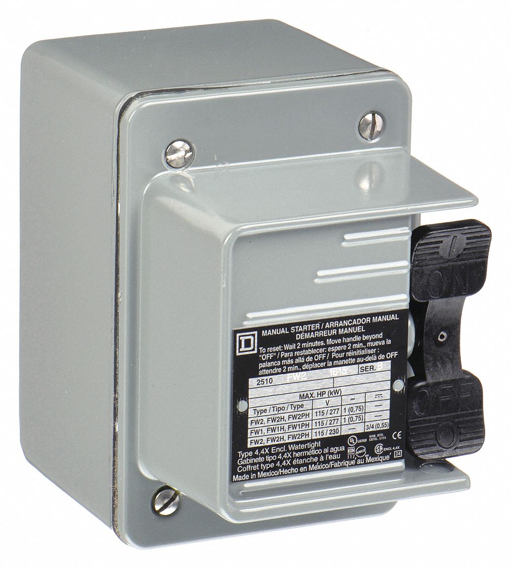 Manual Motor Starter: Non-Reversing, 2 Poles, 16 A, Thermal Protection, Toggle Switch