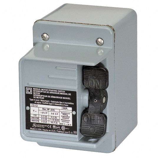 SQUARE D Manual Motor Starter, Toggle, 4 Enclosure NEMA Rating, 16 A