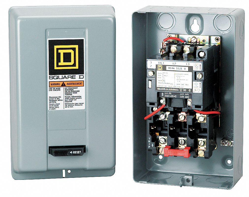 SQUARE D Magnetic Motor Starter,NEMA,480V,3P,27A - 1H506 ... submersible motor starter wiring diagram 