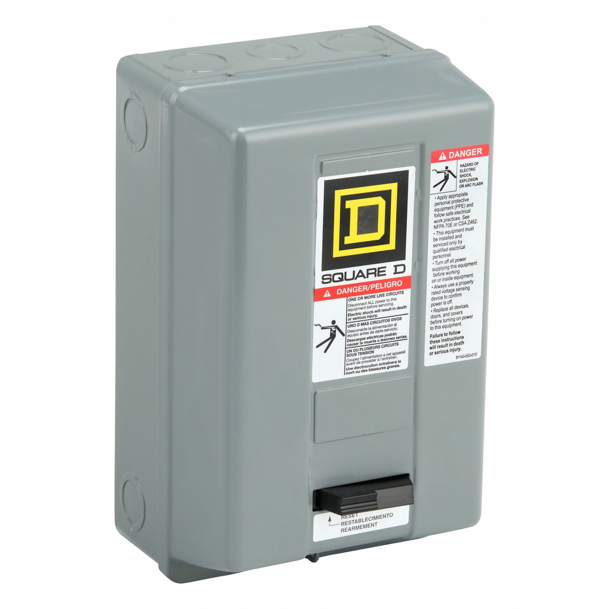 Magnetic Motor Starter: Non-Reversing, 3 Poles, NEMA Size 0, 18 A, 480V AC Coil