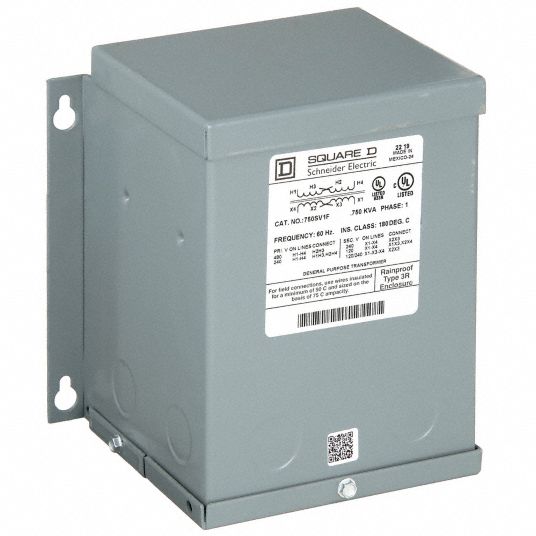 SQUARE D Single Phase Transformer: 240V AC/480V AC, 120V AC/240V AC, Wall,  Copper