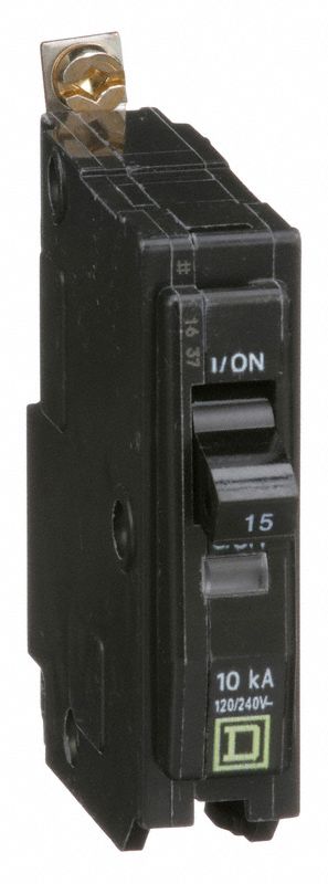 Miniature Circuit Breaker: 15 A, 120/240V AC, Single Phase, 10kA at 120/240V AC, 1 Poles