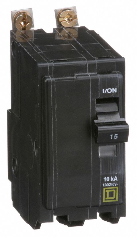 Miniature Circuit Breaker: 15 A, 120/240V AC, Single Phase, 10kA at 120/240V AC, 2 Poles