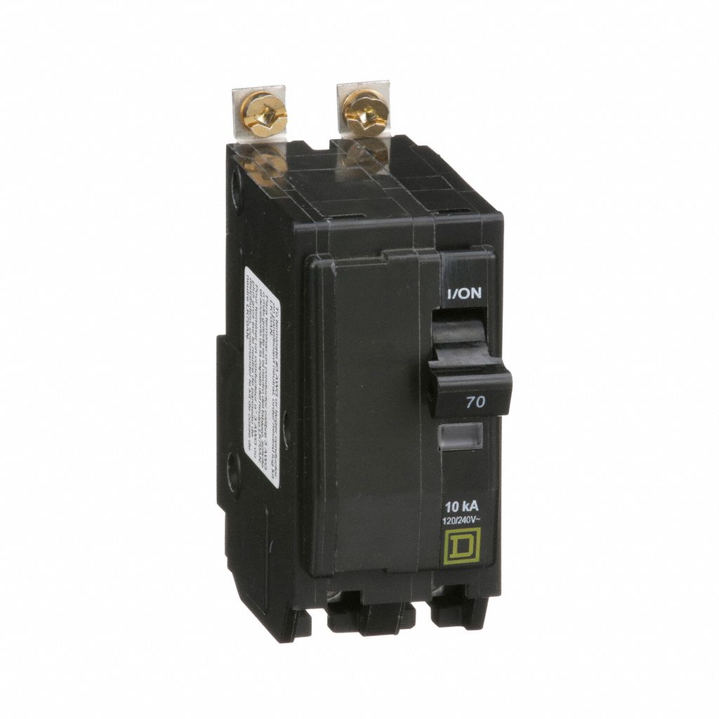 Miniature Circuit Breaker: 70 A, 120/240V AC, Single Phase, 10kA at 120/240V AC, 2 Poles