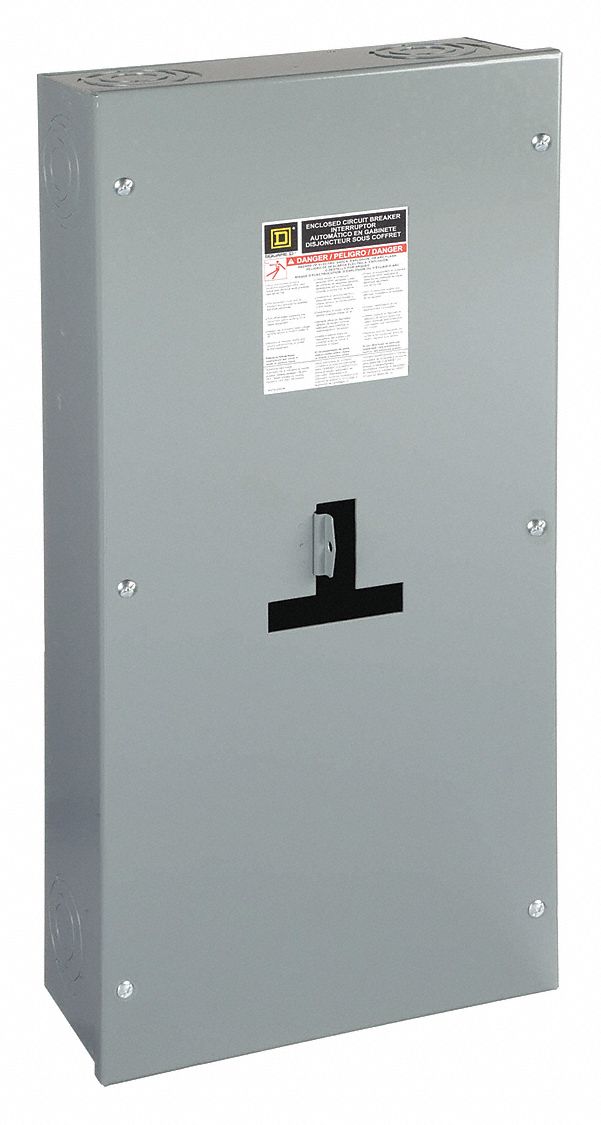 Circuit Breaker Enclosure: 3 Spaces, 250 A Amps, Surface Mounting, Indoor