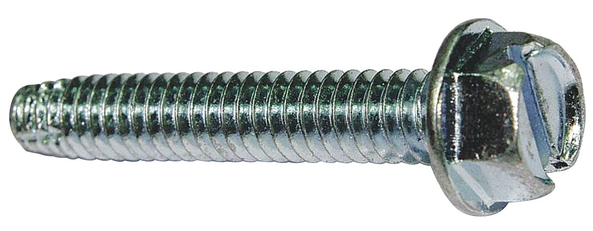 1-1/4 Length Steel Thread Cutting Screw Pack of 10 Type F Zinc Plated Finish Serrated Hex Washer Head 3/8-16 Thread Size 
