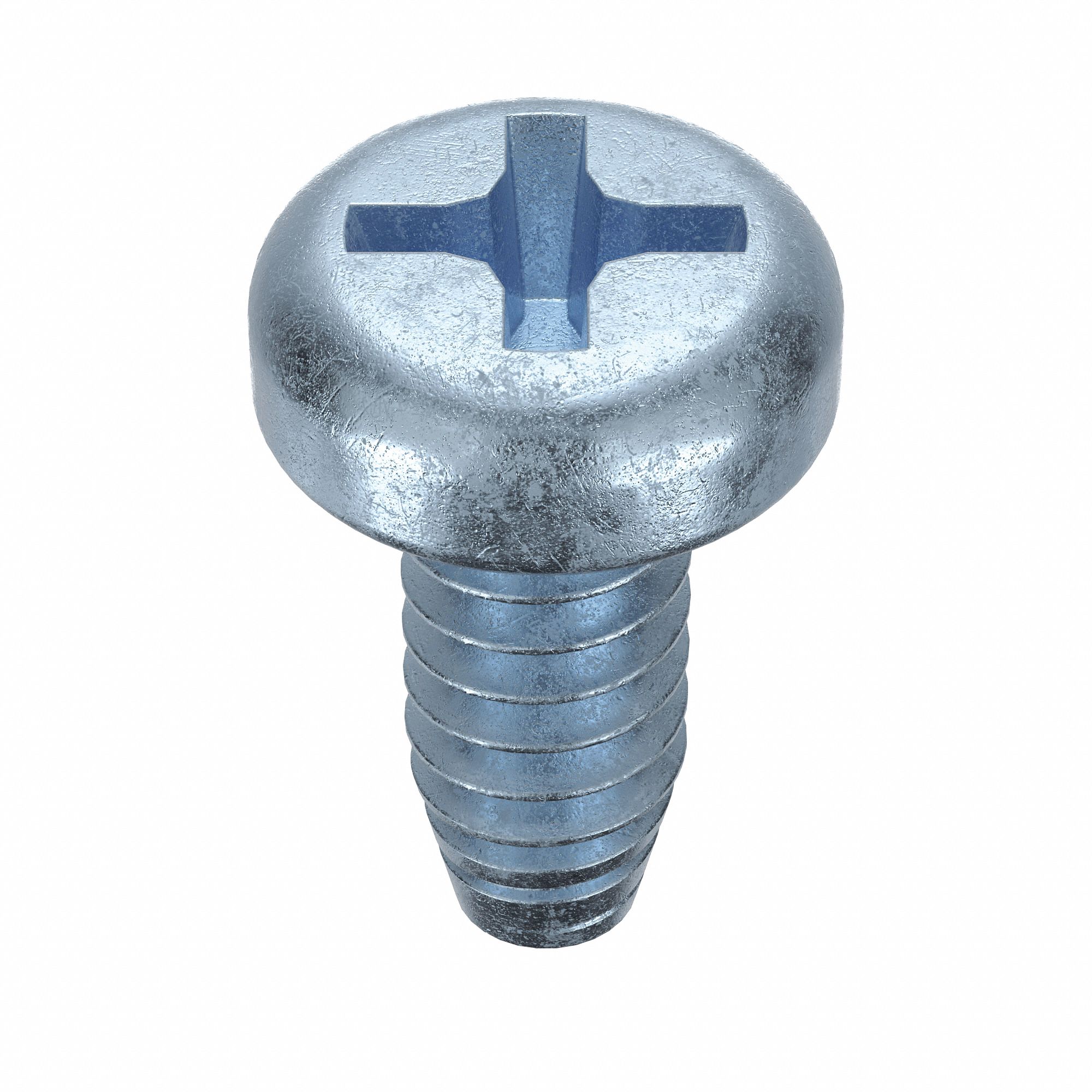 Thread-Cutting Screw: 4/40 in Size, 1/4 in Lg, Pan, Phillips, Steel, Zinc-Plated, 100 PK