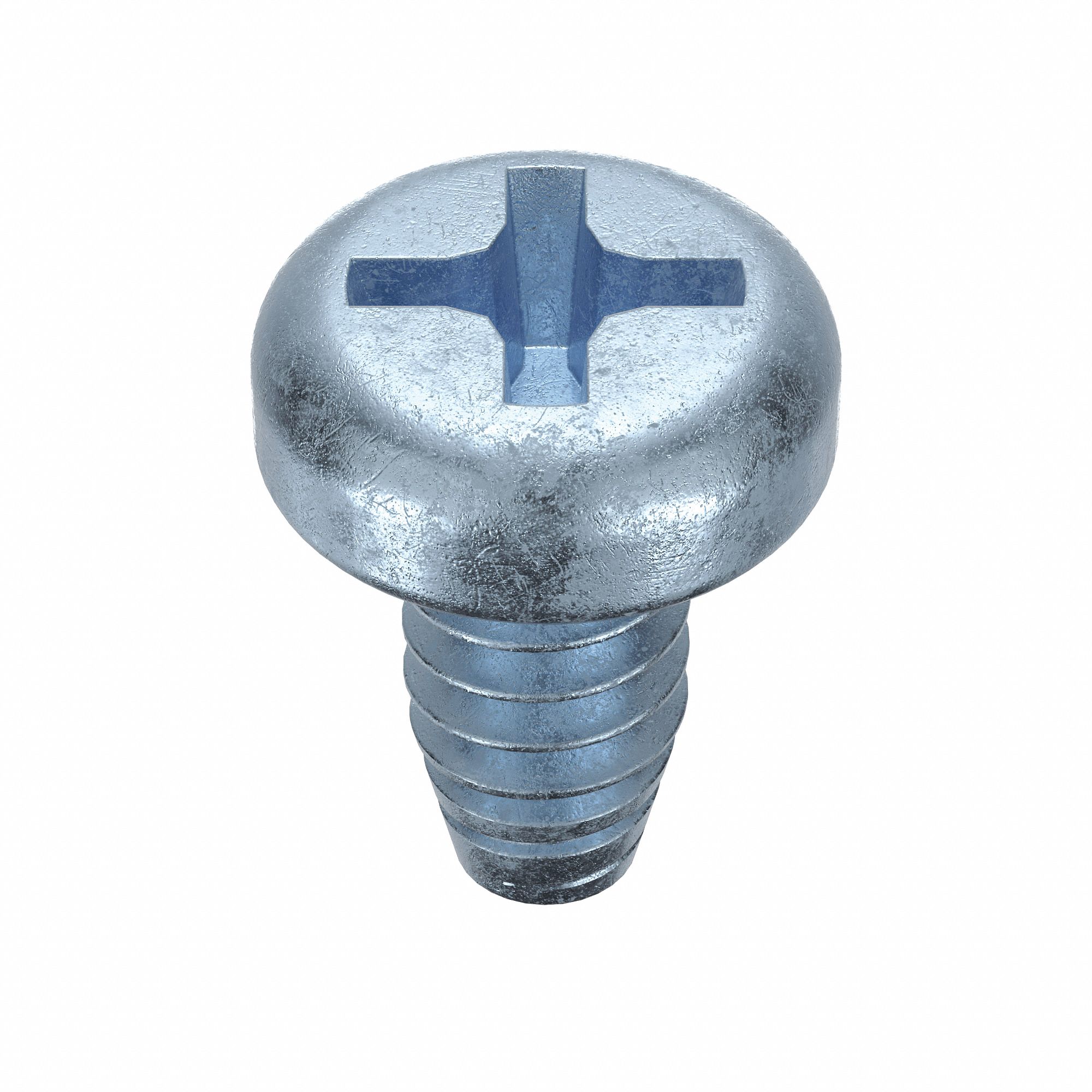 Thread-Cutting Screw: 6/32 in Size, 1/4 in Lg, Pan, Phillips, Steel, Zinc-Plated, 100 PK