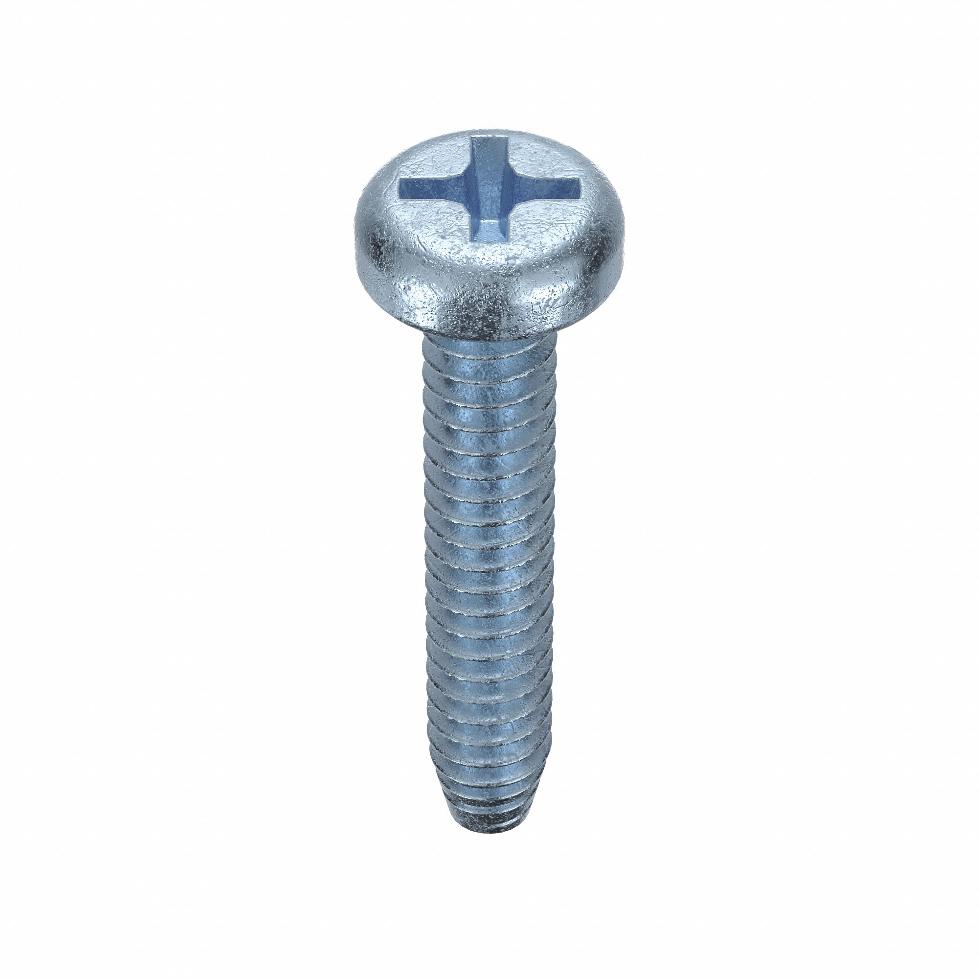 Thread-Cutting Screw: 6/32 in Size, 3/4 in Lg, Pan, Phillips, Steel, Zinc-Plated, 100 PK