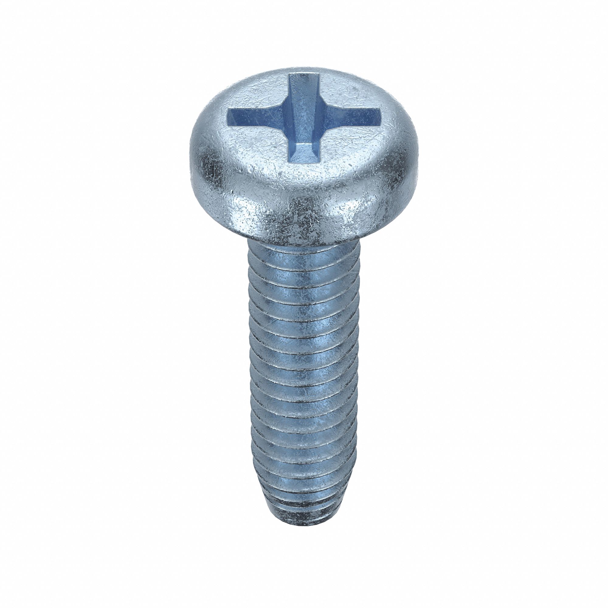 Thread-Cutting Screw: 8/32 in Size, 5/8 in Lg, Pan, Phillips, Steel, Zinc-Plated, 100 PK