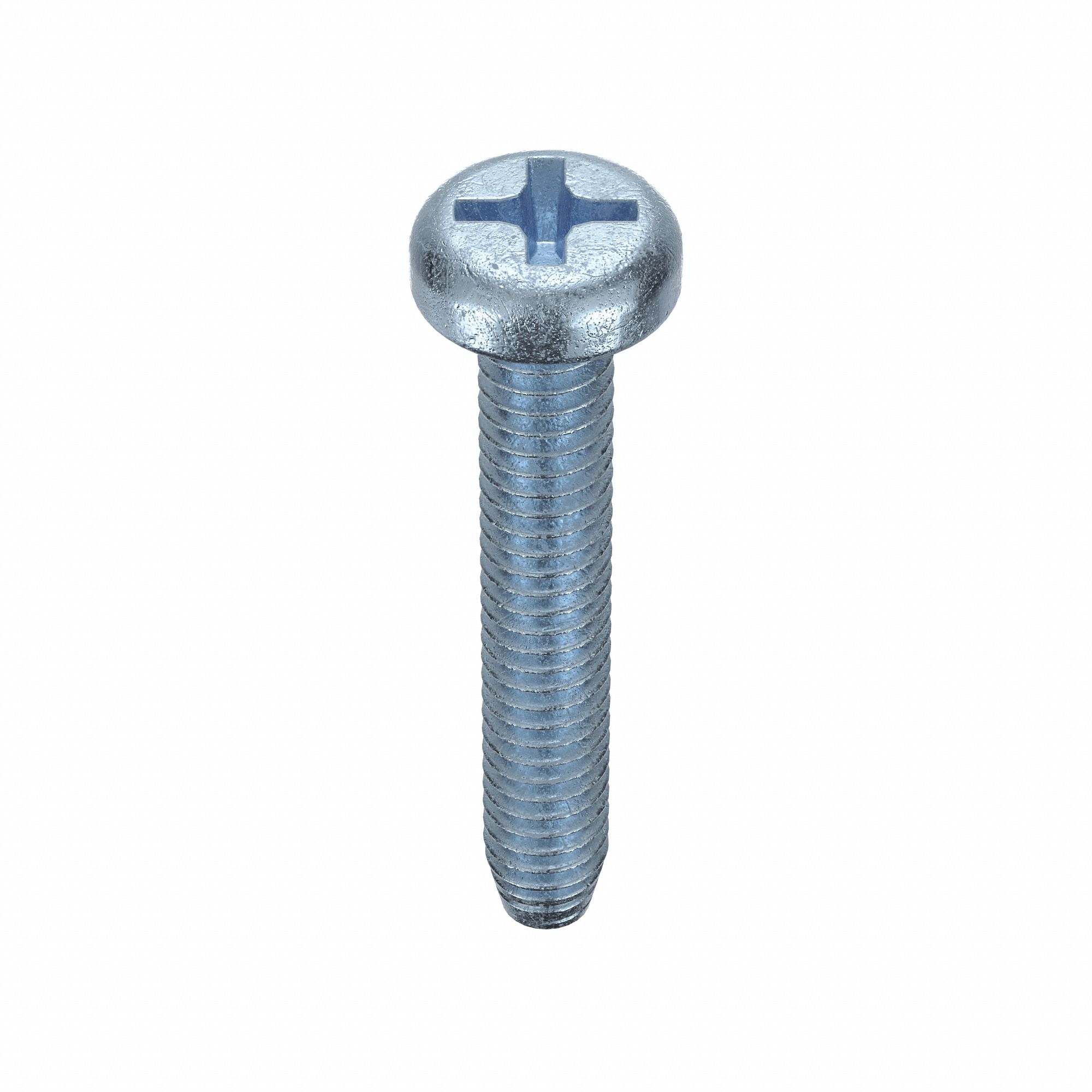 Thread-Cutting Screw: 8/32 in Size, 1 in Lg, Pan, Phillips, Steel, Zinc-Plated, 100 PK