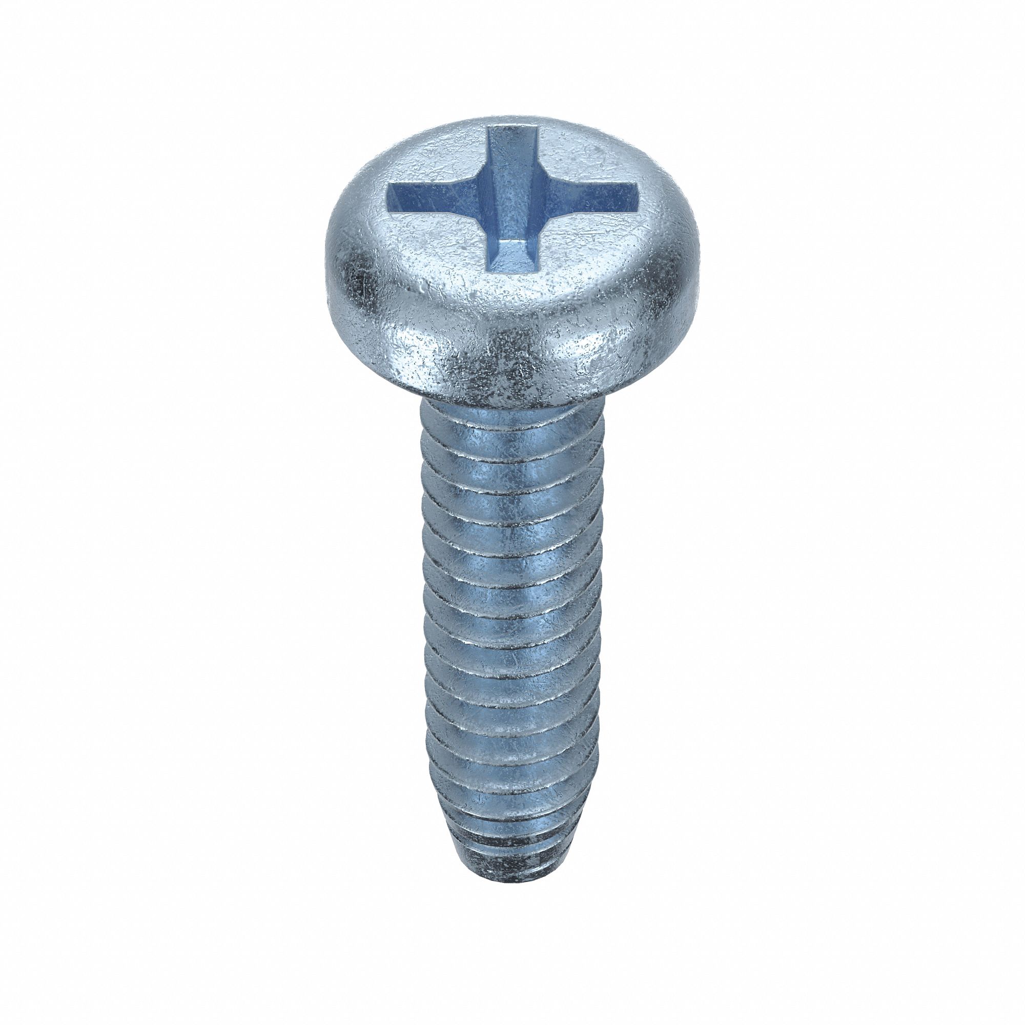 Thread-Cutting Screw: 10/24 in Size, 3/4 in Lg, Pan, Phillips, Steel, Zinc-Plated, 100 PK