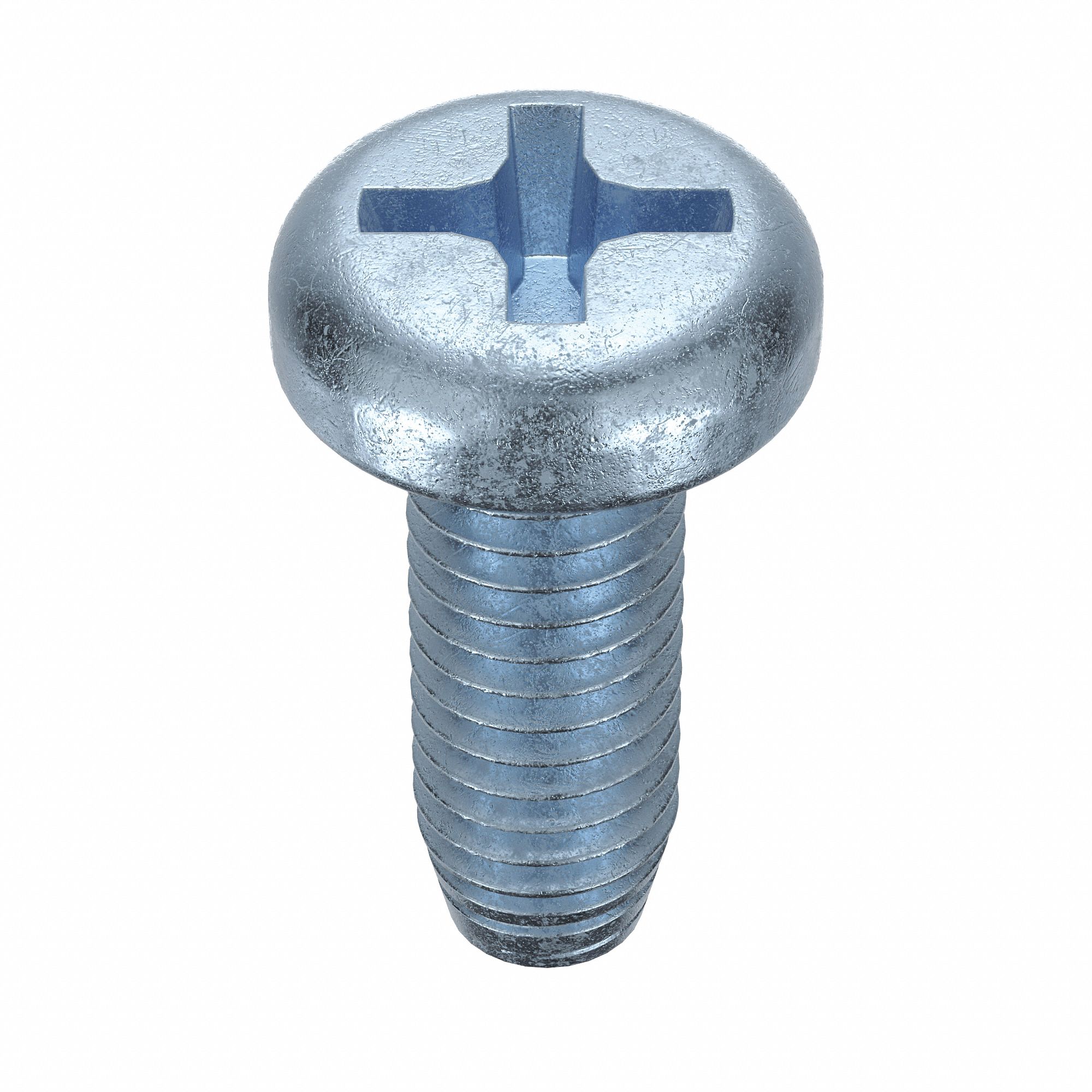 Thread-Cutting Screw: #10 Size, 1/2 in Lg, Pan, Phillips, Steel, Zinc-Plated, 100 PK