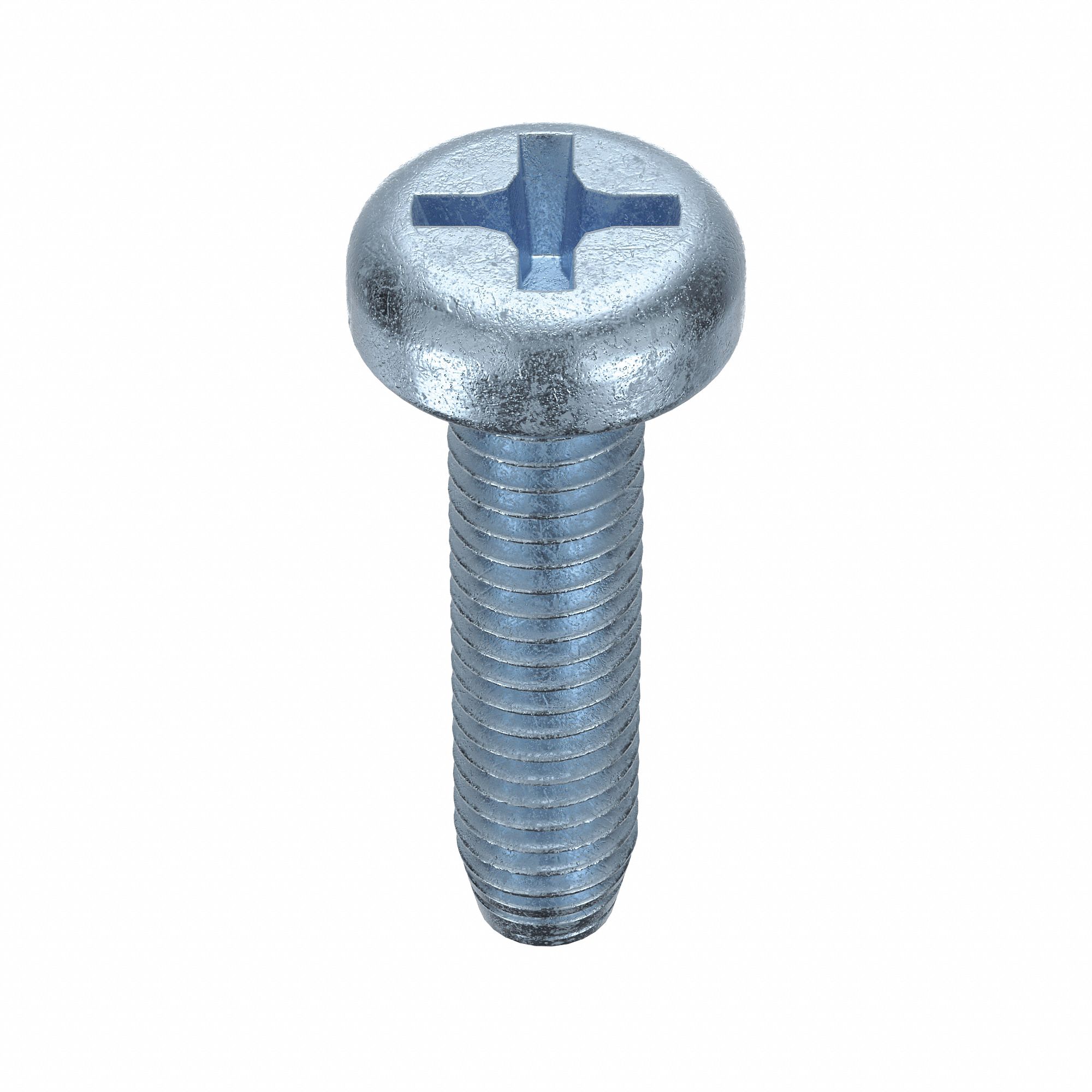 Thread-Cutting Screw: 10/32 in Size, 3/4 in Lg, Pan, Phillips, Steel, Zinc-Plated, 100 PK