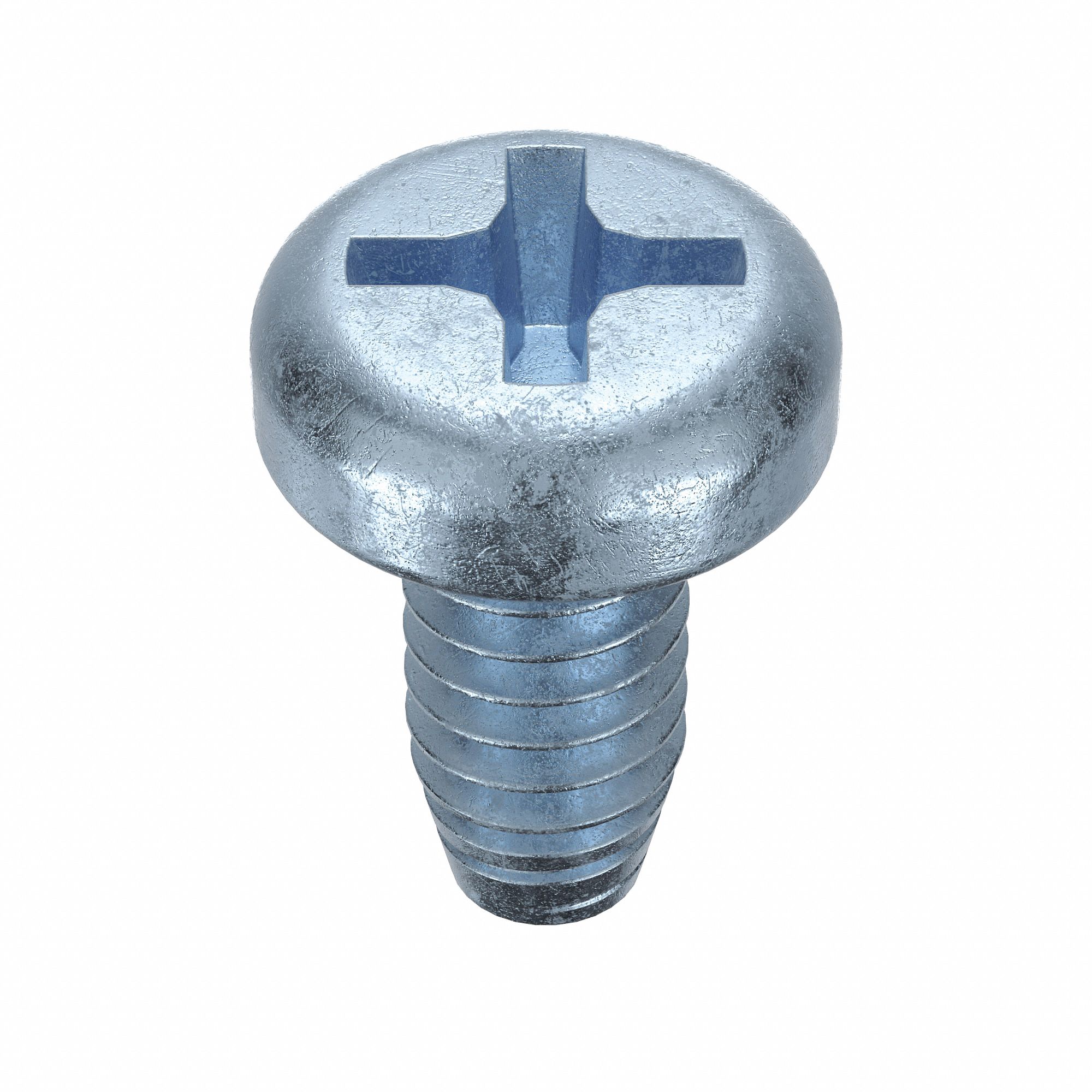 Thread-Cutting Screw: 1/4-20 in Size, 1/2 in Lg, Pan, Phillips, Steel, Zinc-Plated, 25 PK