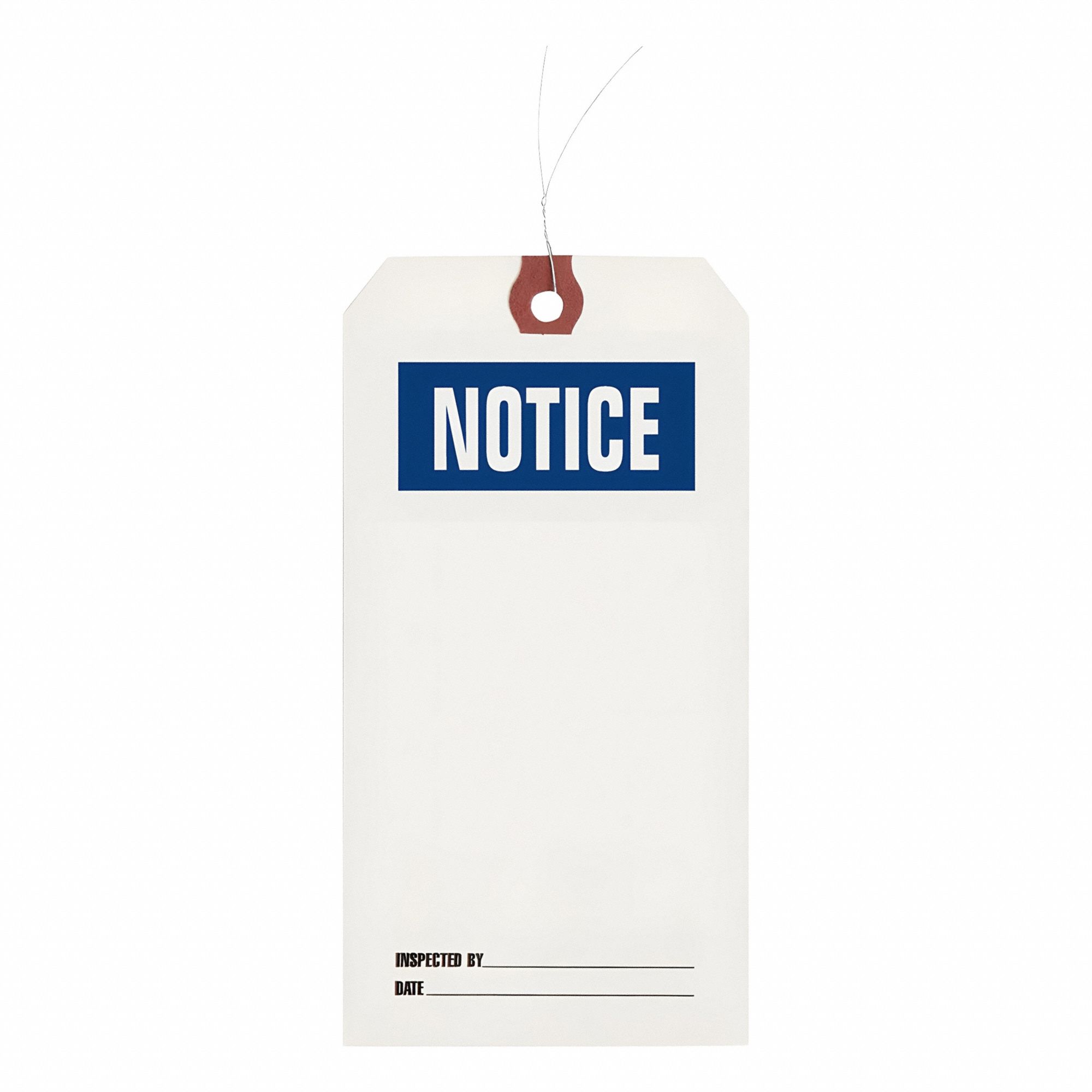 Tag: Notice, 3 1/8 in Wd, 6 1/4 in Ht, White, Rectangle, Semi-Gloss, Paper, Indoor, 1, 000 PK