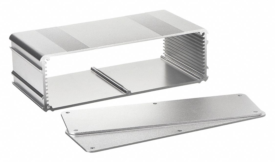 Enclosure: Silver, Aluminum, 2 in x 6 in x 3 in, NEMA 4
