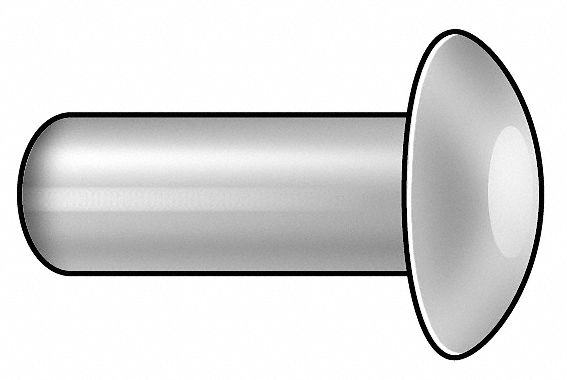 GRAINGER APPROVED TSC0812-100 Semi-Tubular Rivet,1/8x3/8 In,PK100 
