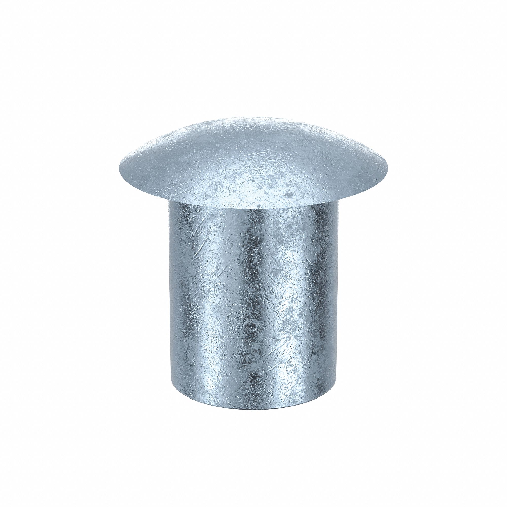 SEMI-TUBULAR RIVET, INCH, 0.094 IN SHANK DIA, 9/64 IN OVERALL L, STEEL, 100 PK