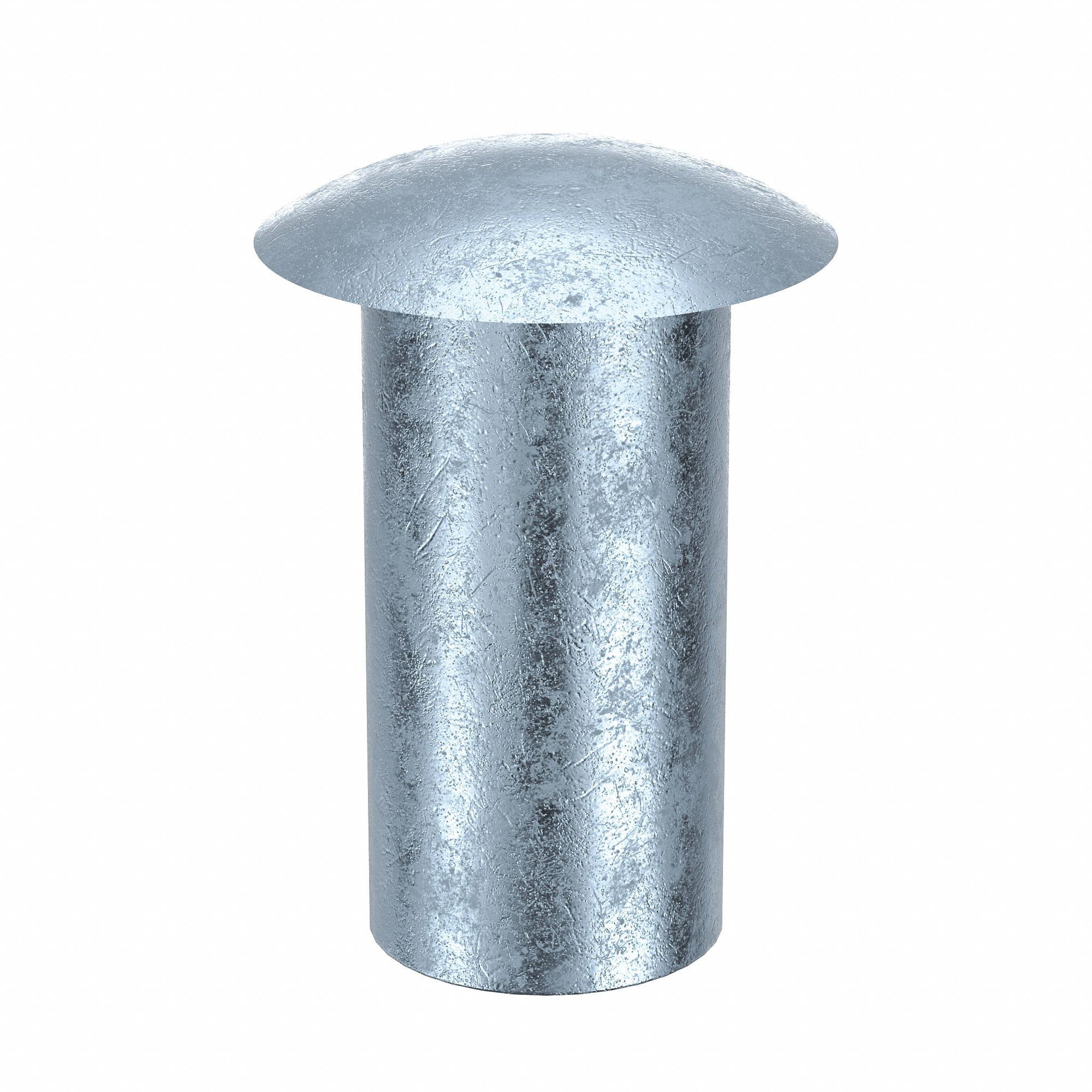 SEMI-TUBULAR RIVET, INCH, 0.0937 IN SHANK DIA, 13/64 IN OVERALL L, DOME, 100 PK