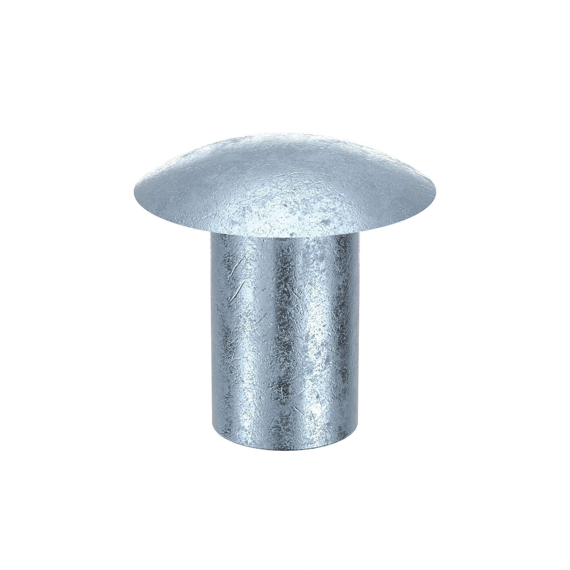 SEMI-TUBULAR RIVET, INCH, 0.1875 IN SHANK DIA, 5/16 IN OVERALL L, STEEL, 100 PK