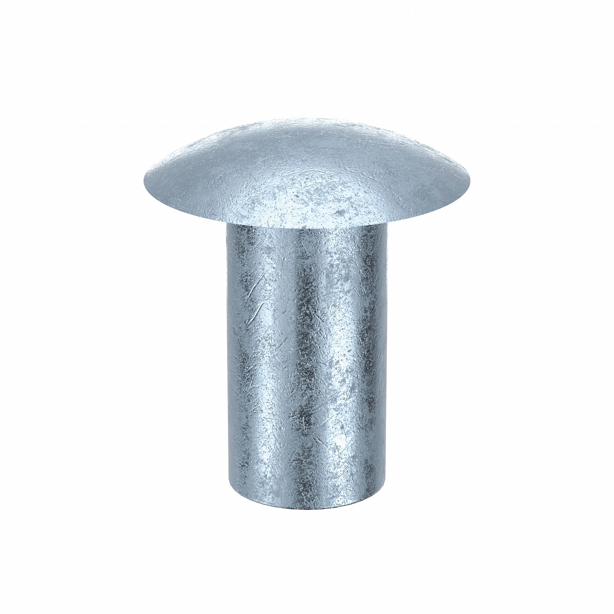 SEMI-TUBULAR RIVET, INCH, 0.185 IN SHANK DIA, 7/16 IN OVERALL L, STEEL, 100 PK