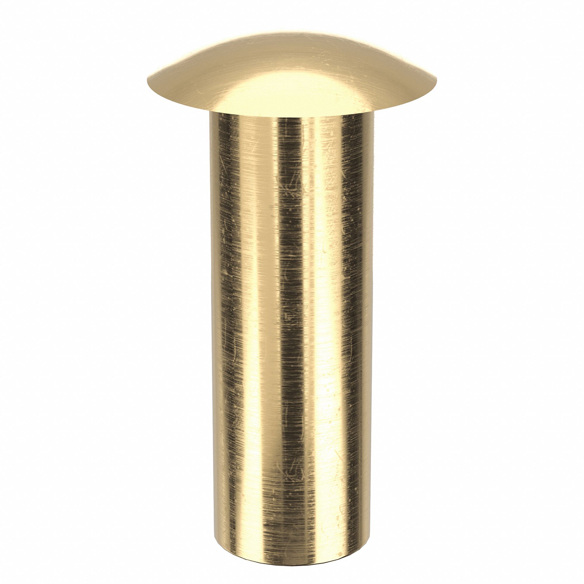Semi-Tubular Rivet, 3/16" L, PK100: Inch, Semi-Tubular Rivet, 0.059 in Shank Dia, Brass, Plain, 100 PK