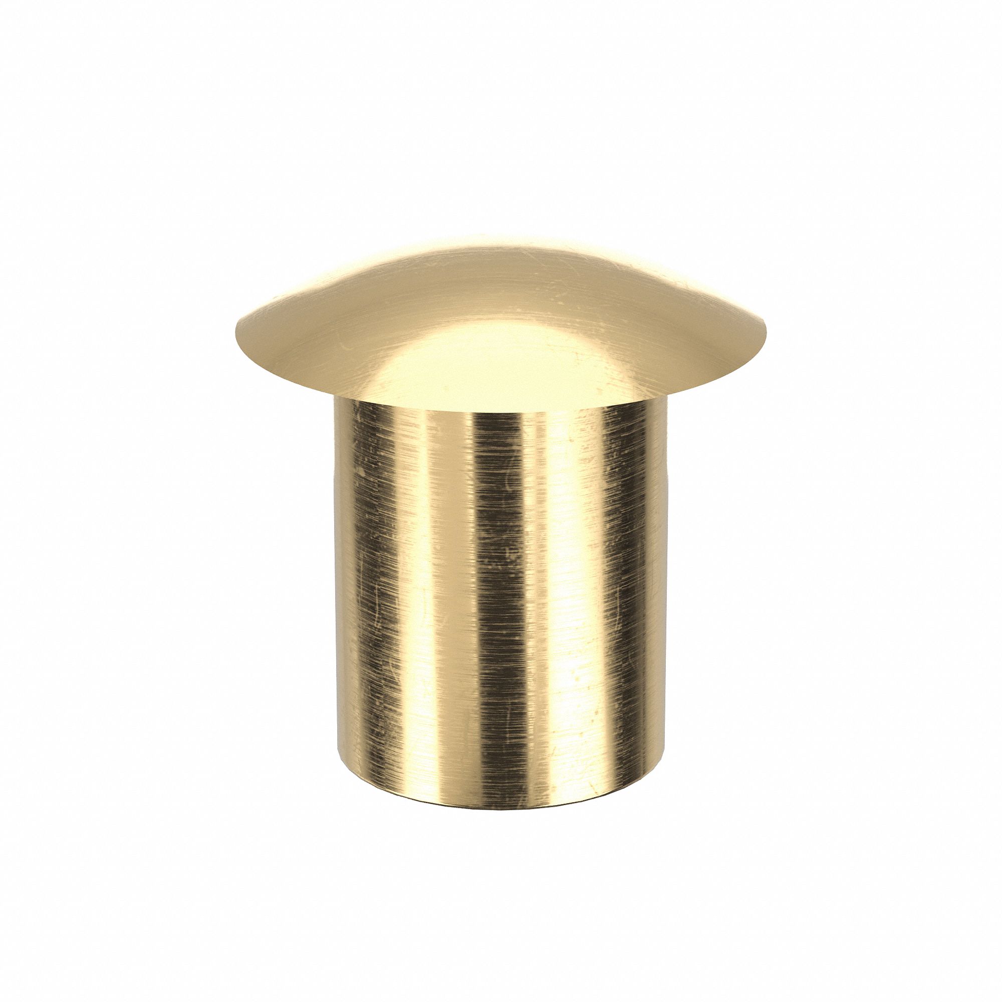 Semi-Tubular Rivet, 1/8" L, PK100: Inch, Semi-Tubular Rivet, 0.087 in Shank Dia, Brass, Plain, 100 PK