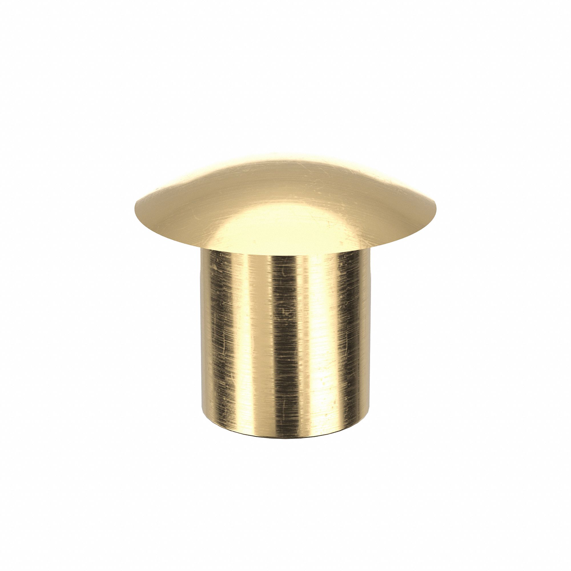 Semi-Tubular Rivet, 5/32" L, PK100: Inch, Semi-Tubular Rivet, 0.12 in Shank Dia, Brass, Plain, 100 PK