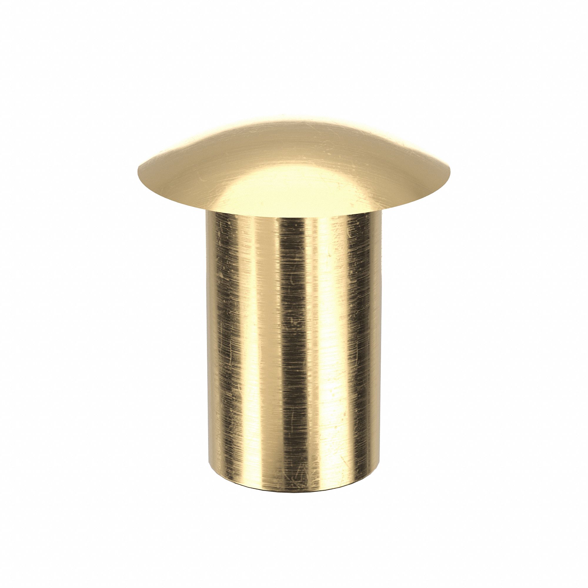 Semi-Tubular Rivet, 7/32" L, PK100: Inch, Semi-Tubular Rivet, 0.12 in Shank Dia, Brass, Plain, 100 PK